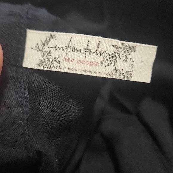 FREE PEOPLE Call Me Later Ruffle Tie Front Boho Rayon Blouse Top.Black. Size SM - Picture 2 of 16